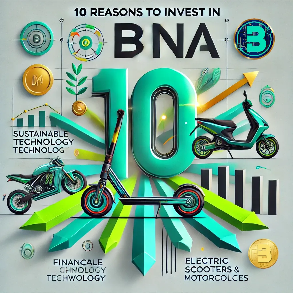 A visually appealing image for a decalog of reasons to invest in BNA. The design should feature 10 bullet points or icons that represent key benefits